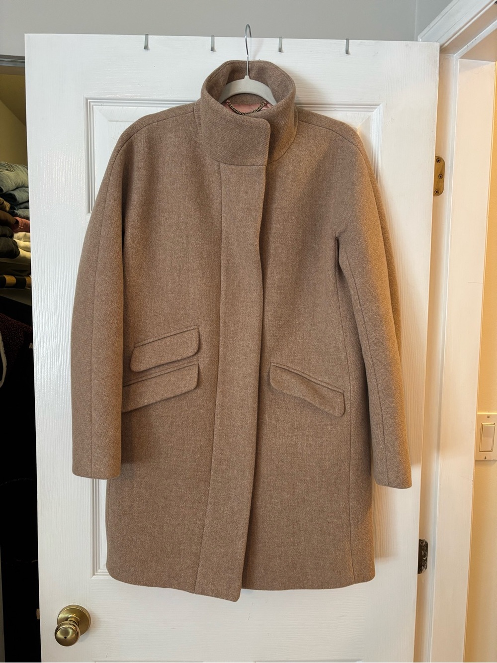 J.Crew Womens Camel Stadium Coat